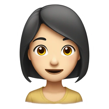 Emotional Asian 20s girl trying to smile sticker