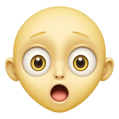 surprised face emoji, yellow face, wide eyes, open mouth, expressive, no text sticker