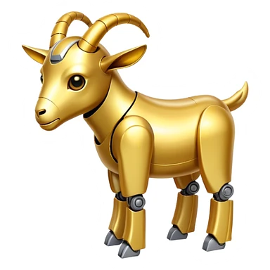 A robot goat made out of gold sticker