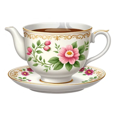 steaming tea cup sticker