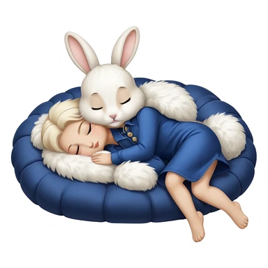 fullbody sleeping bunny  ios 16 very cute slay prada sticker
