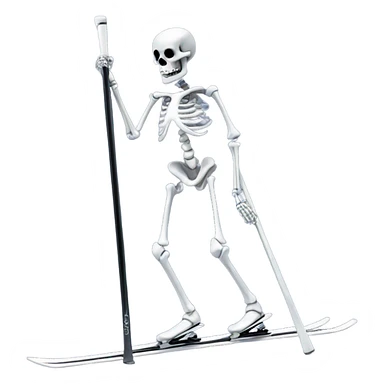 chrome skeleton in skis sticker
