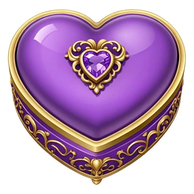purple gemstone Rococo heart box sticker