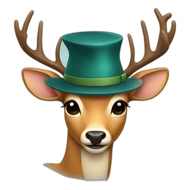 Deer with hat sticker
