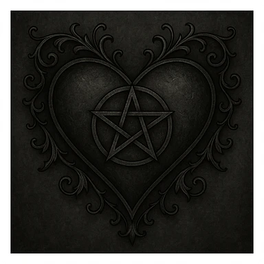 gothic heart with a pentagram sticker