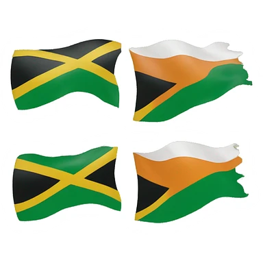 jamaica and ivory coast flag half & half  sticker