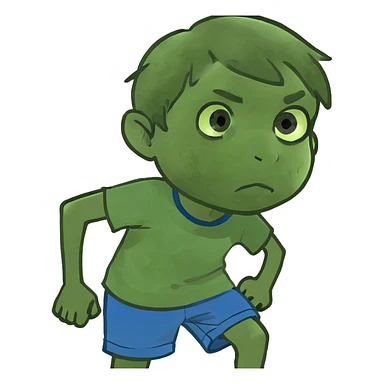 A 11 year old boy with blonde hair and blue eyes sticker