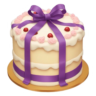 Cake with ribbon sticker