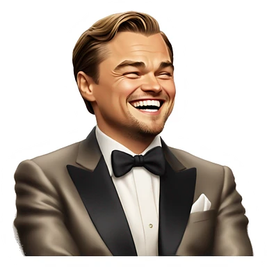 Leonardo DiCaprio Laughing: Iconic-style Candid Likeness Meme

DiCaprio, cocktail in hand, grins smugly in a luxurious setting, a warm scene of indulgent humor. sticker