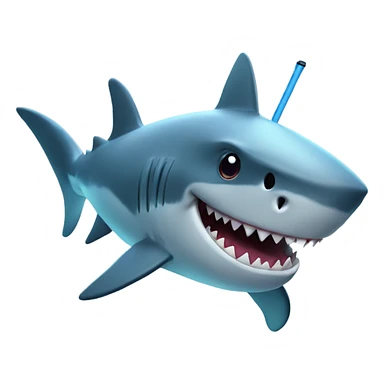 Shark with a Magic wand sticker