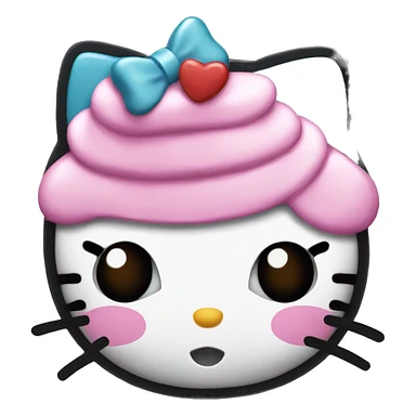 Hello kitty with a cupcake  sticker