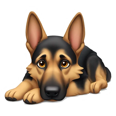 lying down german sheperd sticker