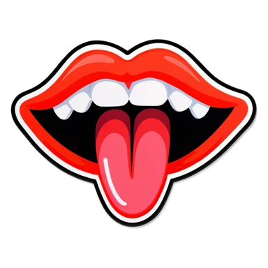 mouth with tongue out  sticker