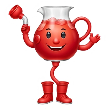 Kool-Aid Man pitcher character with legs and arms holding a bong sticker