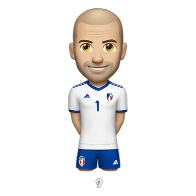 Zinedine Zidane with France shirt sticker