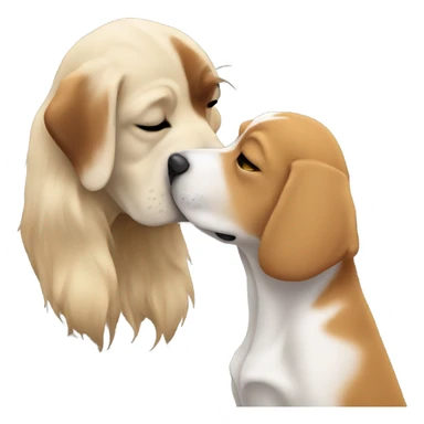 Dog kissing human  sticker