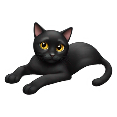 Cute black cat with big lashes laying on a white blanket sticker