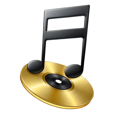 music note with a music disc sticker