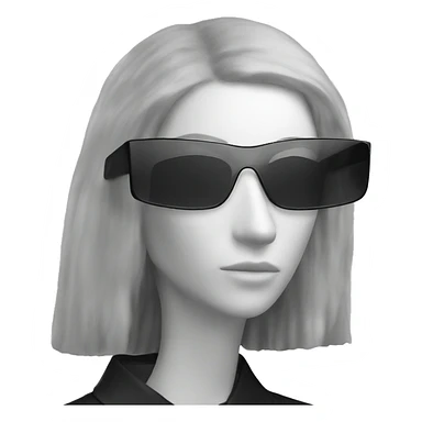 all black rectangle sunglasses  sticker