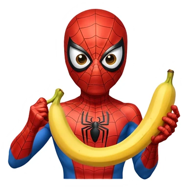 spiderman holding banana sticker