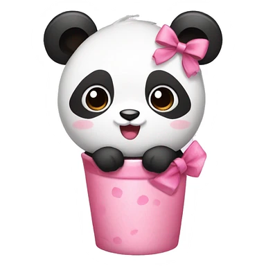 Panda with pink bow and boba sticker