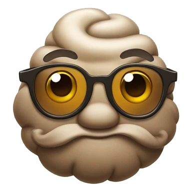 Poop with glasses sticker
