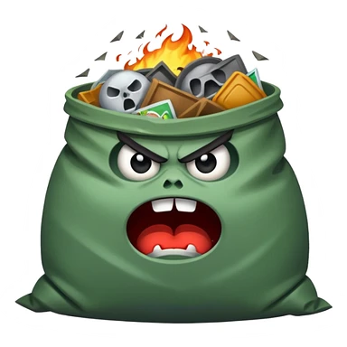 Angry trash sticker