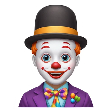 Clown in bowler hat & tie sticker