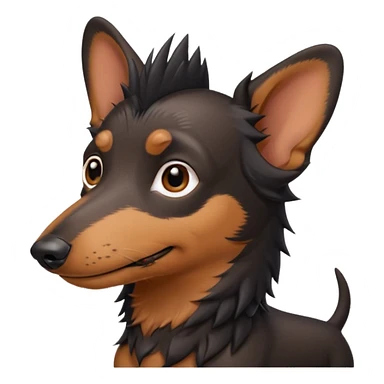 asian, male, black spiky hair dachshund as a pet sticker