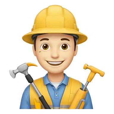 Faça um cara com rosto amarelo pegando uma do job sticker