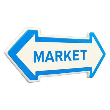 Street sign that says market in blue sticker