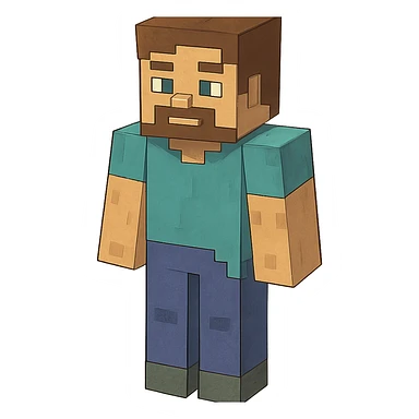 ghibli style Minecraft Steve character sticker