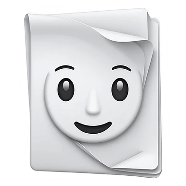 document emoji, white paper with folded corner, simple sticker