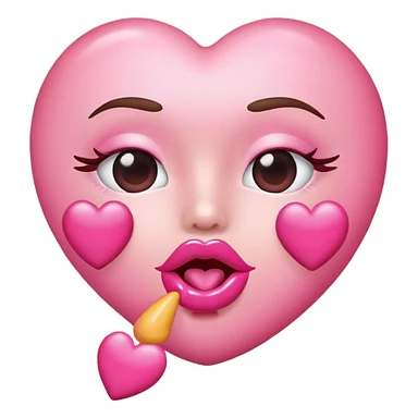 Heart eyes emoji blowing pink kisses sticker