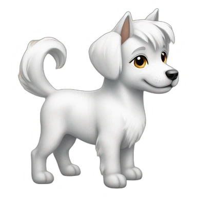 Petit chien blanc sur le dos poney sticker