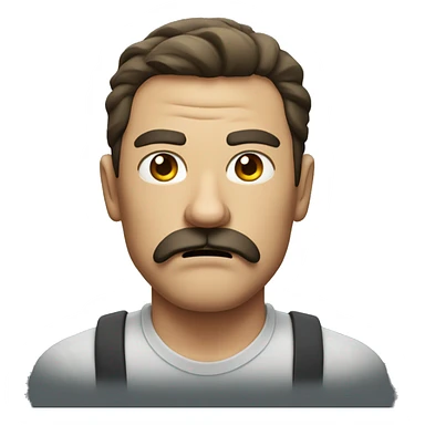 man with square mustache angry sticker