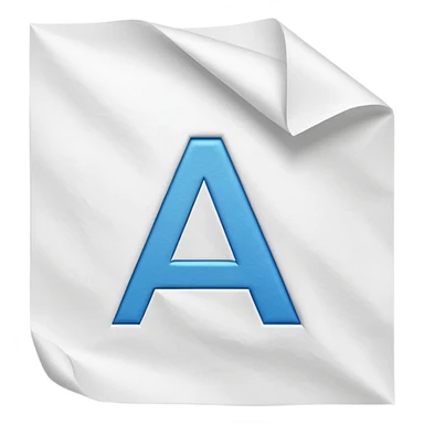paper sheet with letter А highlighted sticker