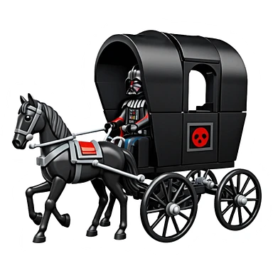 Darth Vader’s Lego horse-drawn 4 wheel caravan  sticker