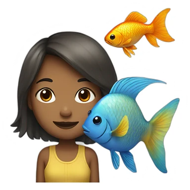 GIRL AND FISH sticker