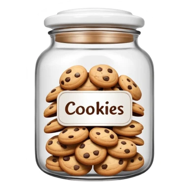 Ceramic jar with “Cookies” label and lid sticker