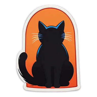 Cat arched back sticker
