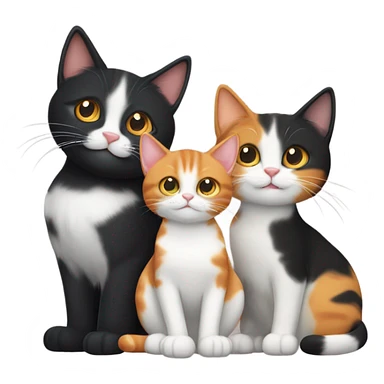 Three cats stacked on top of each other  sticker
