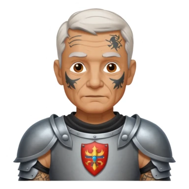 elderly tattooed knight, tattooed shoulder sticker
