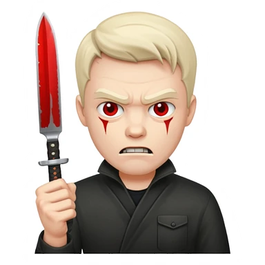 Evil and angry man holding a knife sticker