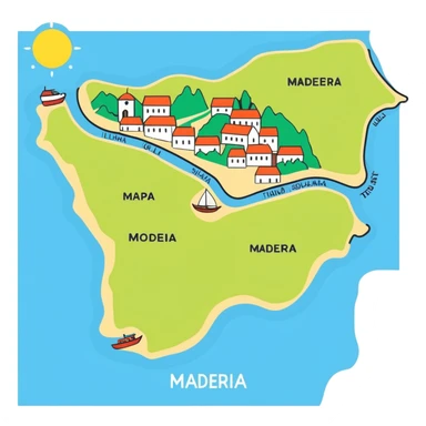 mapa turístico da ilha da madeira  sticker