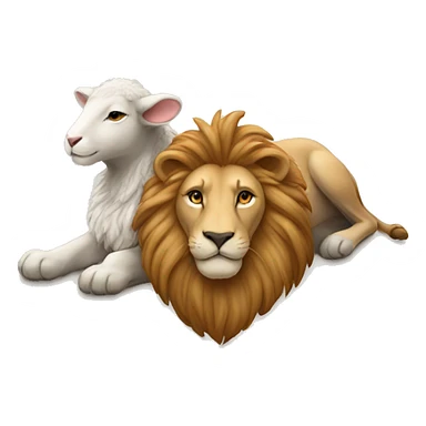 lion and lamb laying down sticker