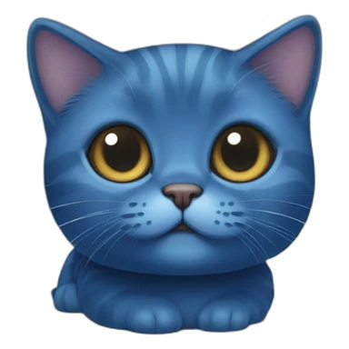 deep blue Munchkin cat sticker