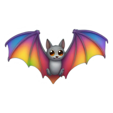 rainbow bat sticker