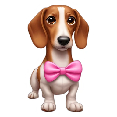 sausage dog with pink bow sticker