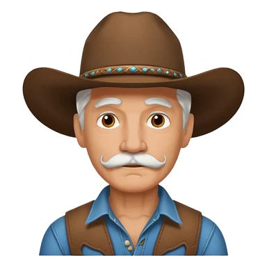 tattoos and mustached cowboys white hair sticker